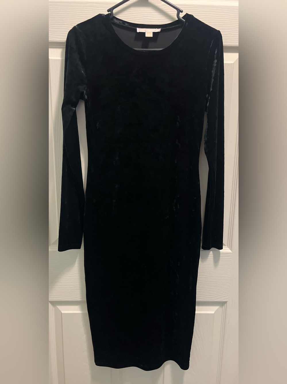 Michael Kors Black Velvet Long Sleeve Sheath Dress #winter #velvet
